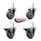 Service Caster 35 Inch Gray Polyurethane Wheel Swivel 34 Inch Threaded Stem Caster Set 2 Brakes SCC SCC-TS20S3514-PPUB-34212-2-PLB-2 - alternate 2